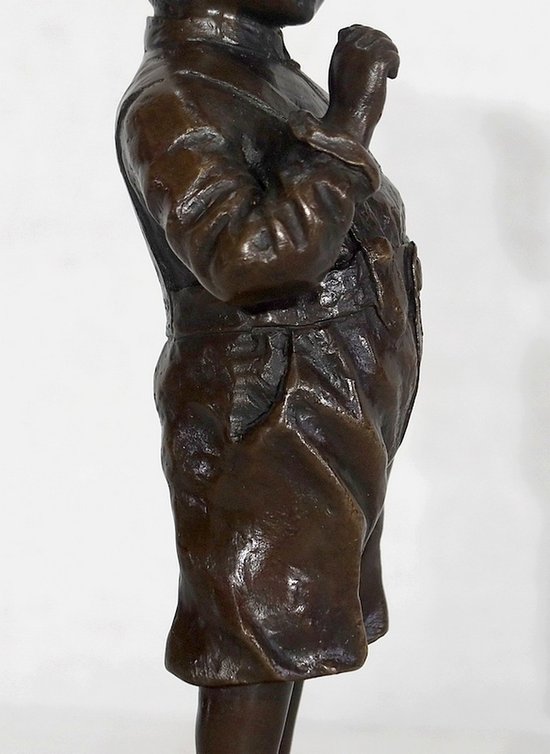 Bronzo "Il piccolo fumatore" di J. Schmidt-Felling - seconda metà del 19° secolo