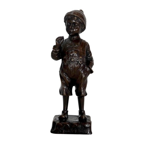 Bronzo "Il piccolo fumatore" di J. Schmidt-Felling - seconda metà del 19° secolo