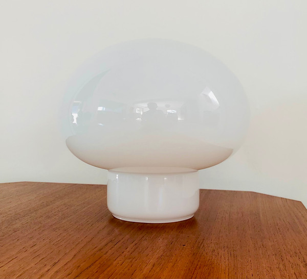 Lampe à poser en inox et verre opalin par Tronconi Illuminazione, Italie années 70 