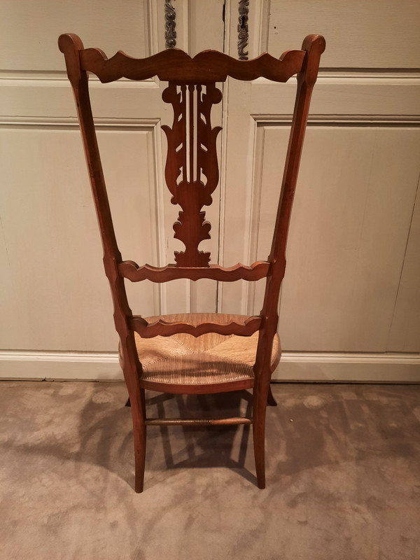 Pair of low cherry changing chairs from the 19th century.