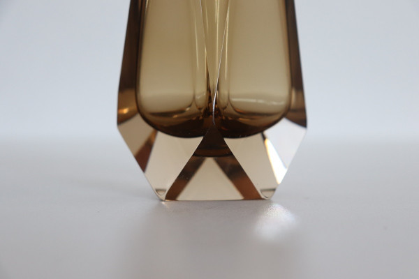 Murano Art Glass Smoked Amber Vase by Alessandro Mandruzzato, 1960s