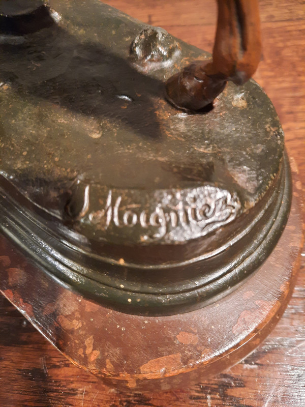 Sculpture en régule d’époque XIXème siècle représentant un cheval, signé J. Moigniez.