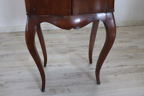 Antique Italian Nightstand in Solid Walnut Wood 