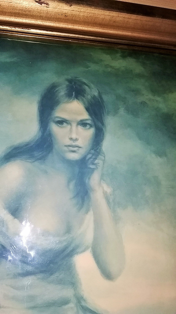Gemälde Porträt einer Frau „Broken Silence“ signiert VINCIATA für Joseph Wallace King (1911-1996).