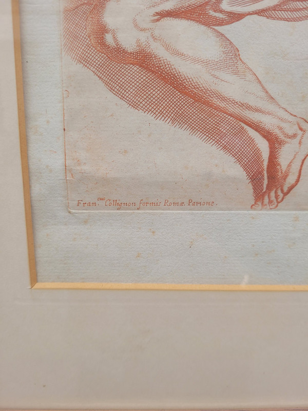 Coppia di incisioni nello stile della sanguigna (gesso rosso) 