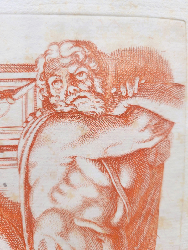 Paire de gravures à la manière des sanguines 
