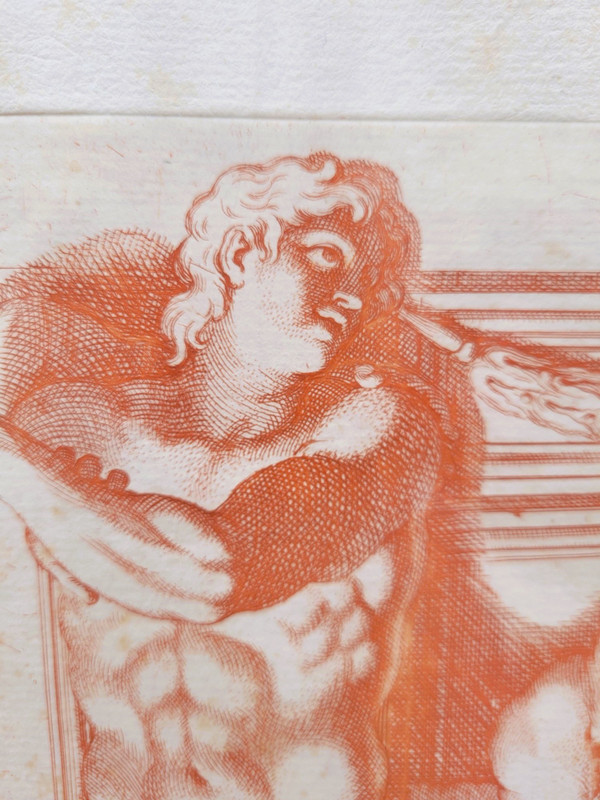 Paire de gravures à la manière des sanguines 