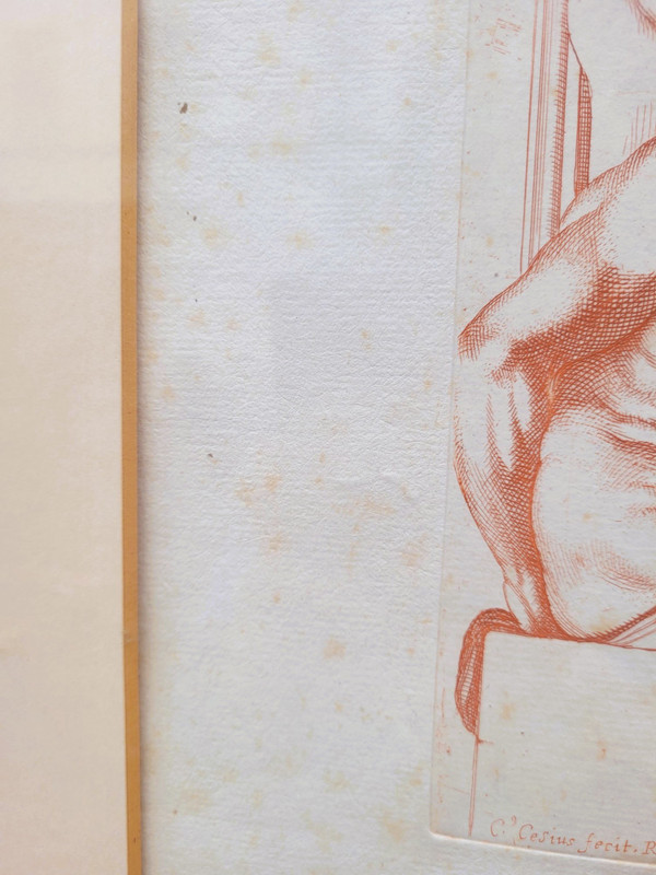 Paire de gravures à la manière des sanguines 