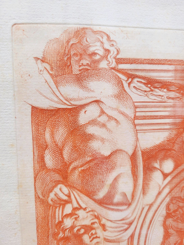 Paire de gravures à la manière des sanguines 