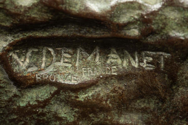 Kleine Art Déco-Bronzestatue "Le Marteleur" von Victor Demanet (1895-1964):