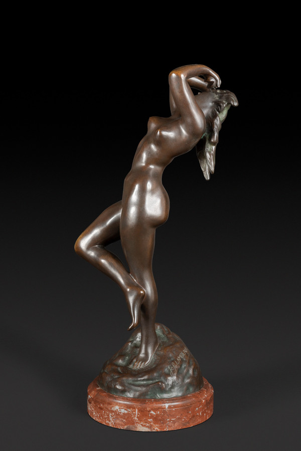 Bronze Statue "THE DANCER WITH CASTANETS" by JEF LAMBEAUX (1852 – 1908):