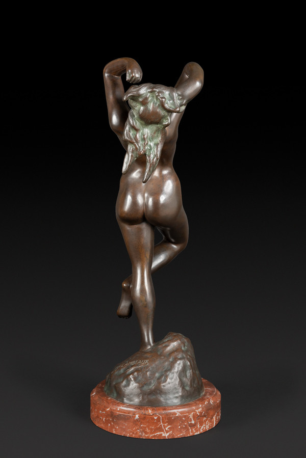 Bronze Statue "THE DANCER WITH CASTANETS" by JEF LAMBEAUX (1852 – 1908):