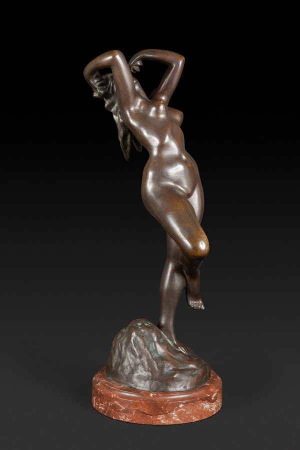 Bronze Statue "THE DANCER WITH CASTANETS" by JEF LAMBEAUX (1852 – 1908):