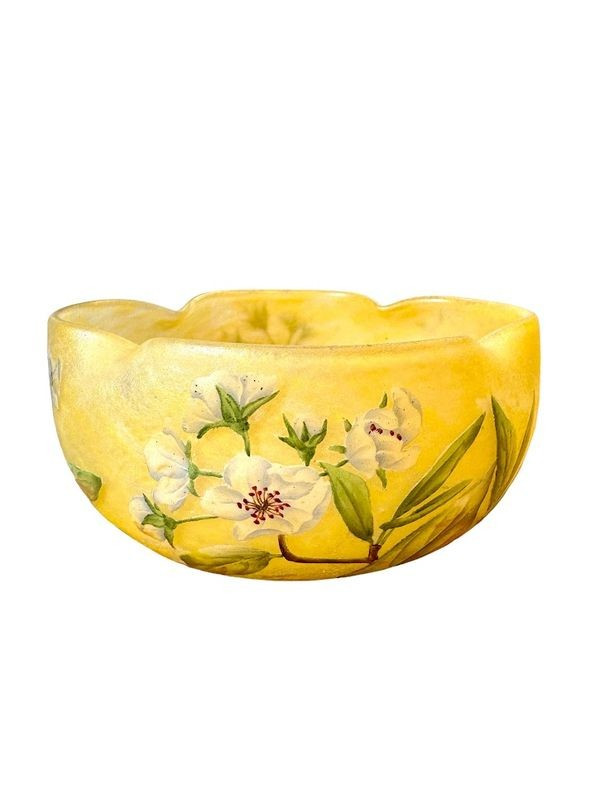 Coppa quadrilobata Daum Nancy "Fiori di melo"