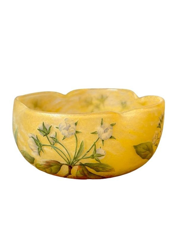 Coppa quadrilobata Daum Nancy "Fiori di melo"