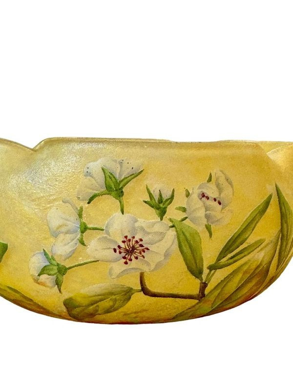 Coppa quadrilobata Daum Nancy "Fiori di melo"