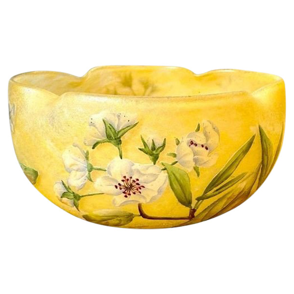 Coppa quadrilobata Daum Nancy "Fiori di melo"