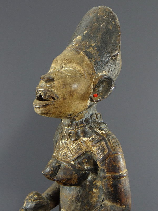 République Démocratique Du Congo, Peuple Yombe, Sculpture En Bois Sculpté, XXème Siècle.