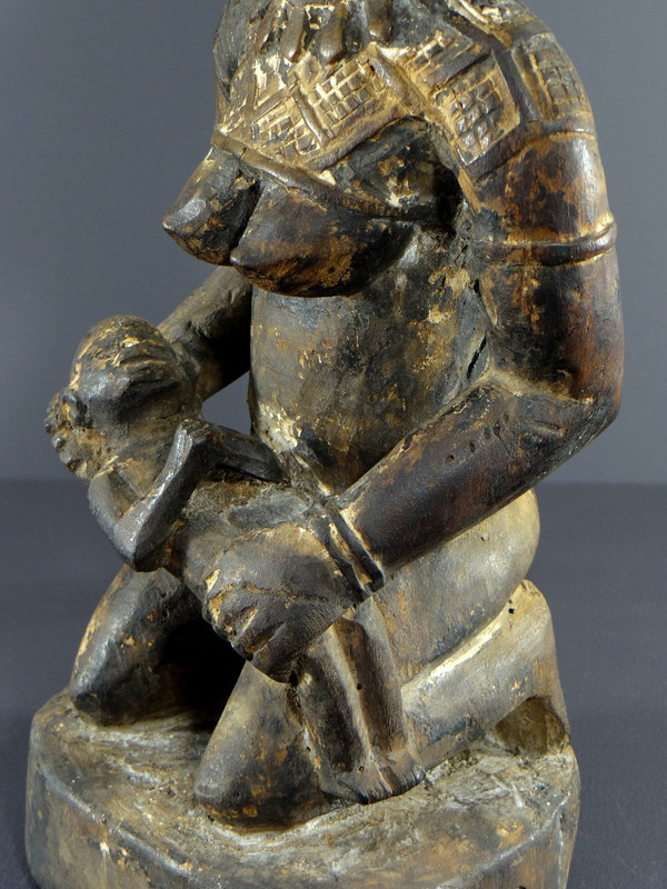 République Démocratique Du Congo, Peuple Yombe, Sculpture En Bois Sculpté, XXème Siècle.