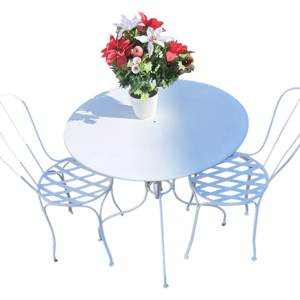 Garden furniture two chairs and a table from the 40s 
