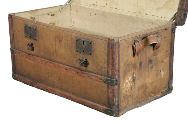 Ancienne Malle de Voyage, Fabriquée par la Société Gautier à Bordeaux Dans les Années 1900 