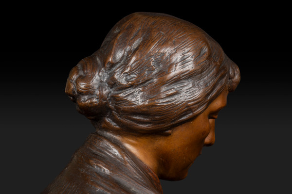 "Mater Dolorosa" Busto in bronzo di Adolf Josef Pohl (1872-1930):