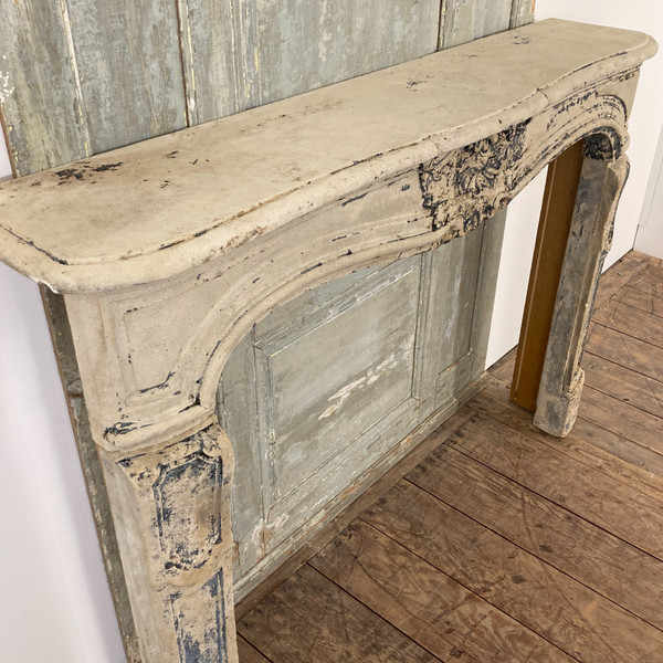 Louis XV period stone fireplace