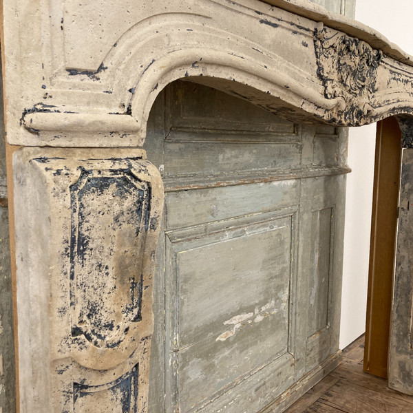 Louis XV period stone fireplace