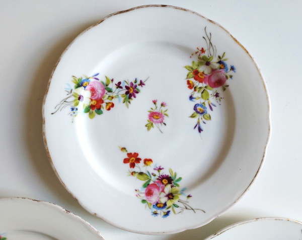 Assiettes En Porcailaine Peinte De Paris Pillivuyt XIXème