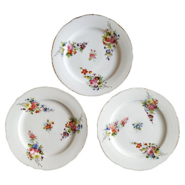 Assiettes En Porcailaine Peinte De Paris Pillivuyt XIXème