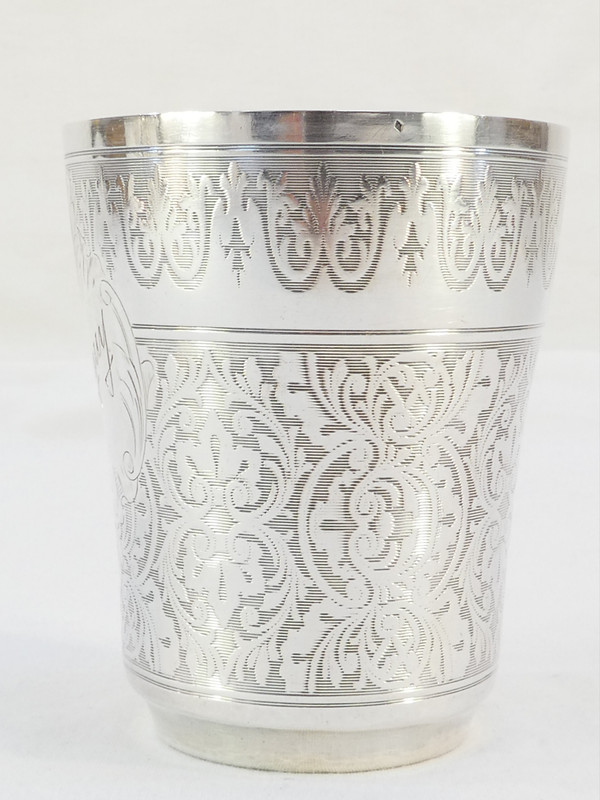 Timpani in solid silver engraved with the first name MAGUY 