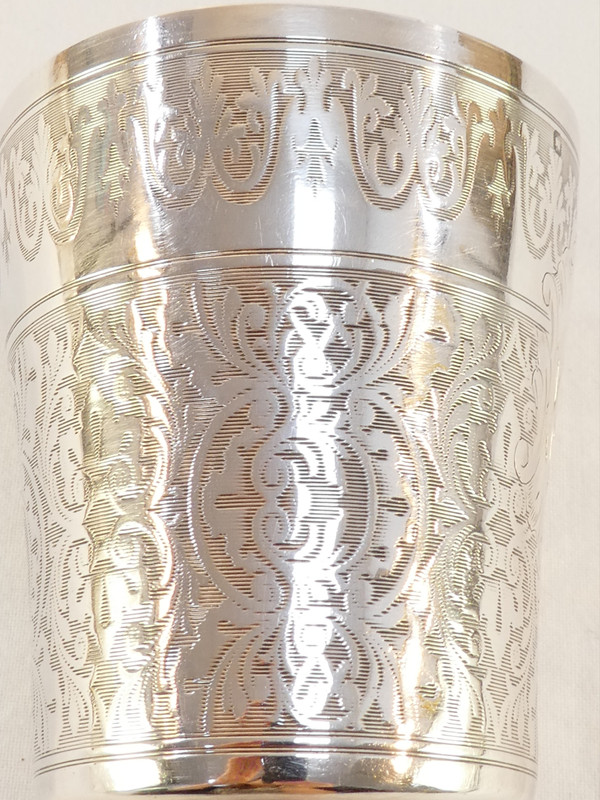 Timpani in solid silver engraved with the first name MAGUY 