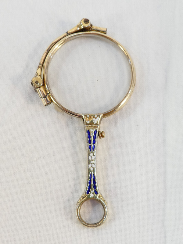 Bicchiere Lorgnon binocolo Faccia principale in ARGENTO STERLING vermeil