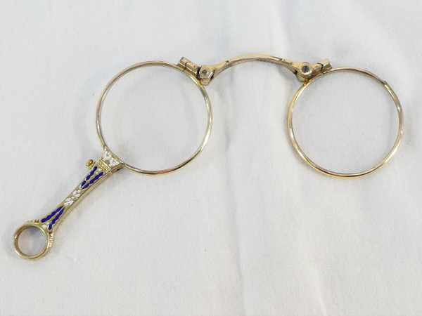 Bicchiere Lorgnon binocolo Faccia principale in ARGENTO STERLING vermeil