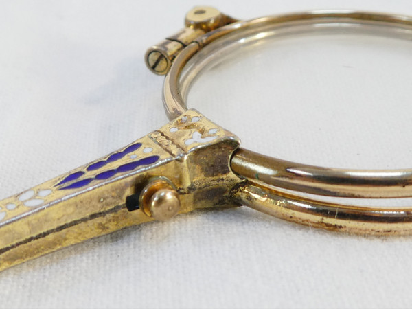 Bicchiere Lorgnon binocolo Faccia principale in ARGENTO STERLING vermeil