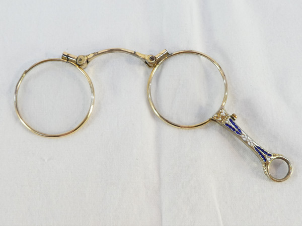 Bicchiere Lorgnon binocolo Faccia principale in ARGENTO STERLING vermeil
