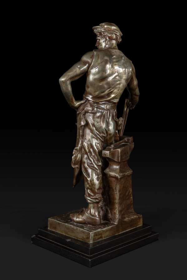 « LE TRAVAIL » Bronzestatue von Emile Louis Picault (1833-1915):