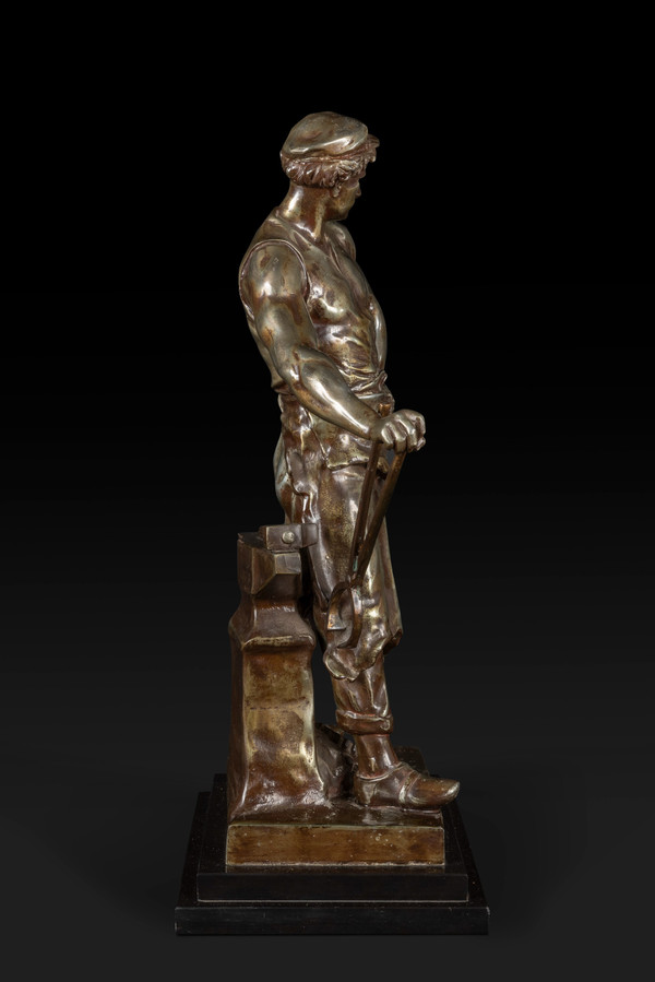 « LE TRAVAIL » Bronzestatue von Emile Louis Picault (1833-1915):