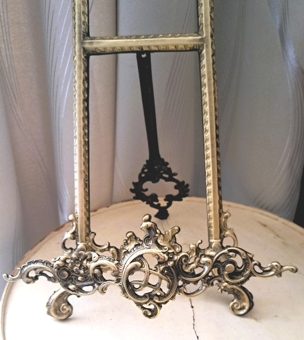 Ancien Support pour Cadre en bronze style Louis XV