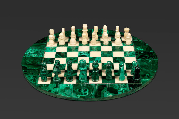 Malachite and Marble Chess Set: A Symbol of Luxury and Refinement 