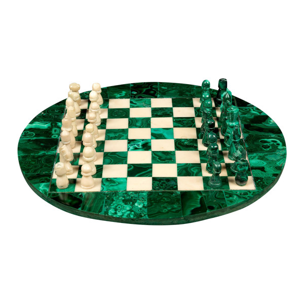 Malachite and Marble Chess Set: A Symbol of Luxury and Refinement 