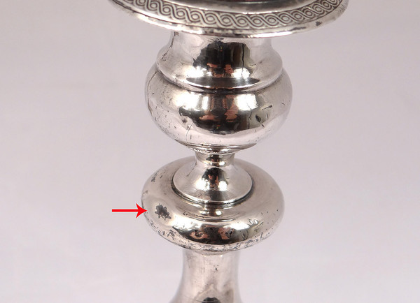 Paar russische Silberleuchter Minsker Goldschmied Pogorzelski Pb 874gr 19. Jahrhundert