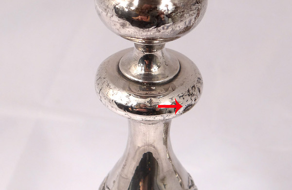 Paar russische Silberleuchter Minsker Goldschmied Pogorzelski Pb 874gr 19. Jahrhundert