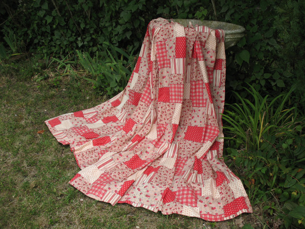 Pair of pure cotton patchwork style country decor curtains