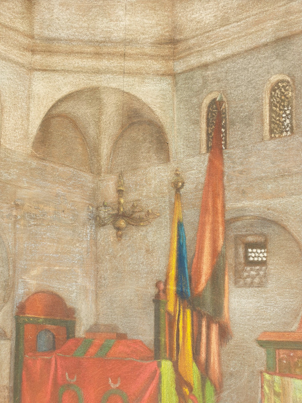 French school of the 19th century - Interior of a mausoleum