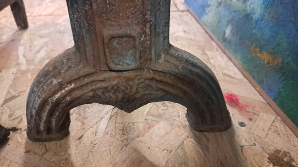 Pairs of Gothic Fireplace Andirons from the High Medieval Period, 18th century 