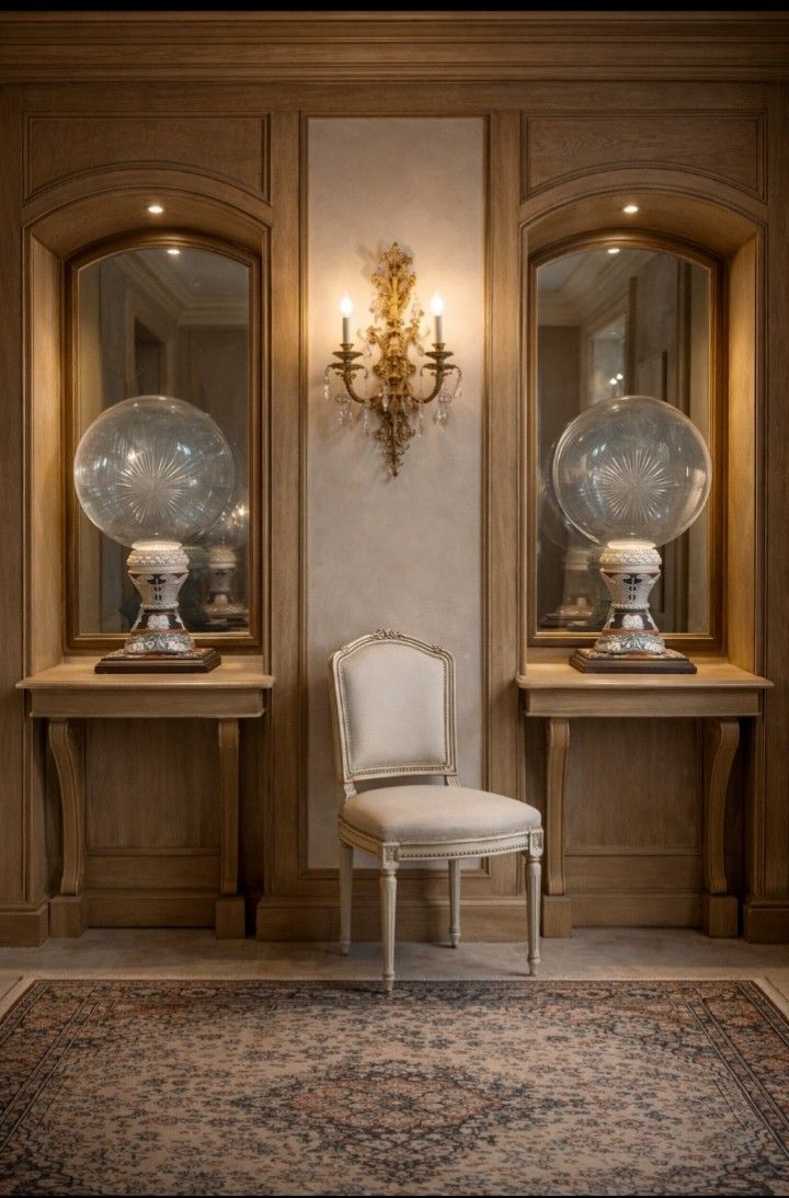 Old pharmacy crystal balls for perfume, exceptional bases