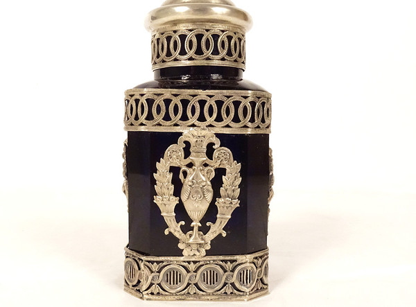 Flakon Silber Massiv Deutsch Hanau Venus Muschel Vase Schwäne Ende XIX.
