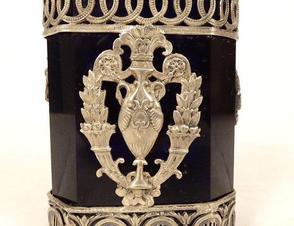 Flakon Silber Massiv Deutsch Hanau Venus Muschel Vase Schwäne Ende XIX.