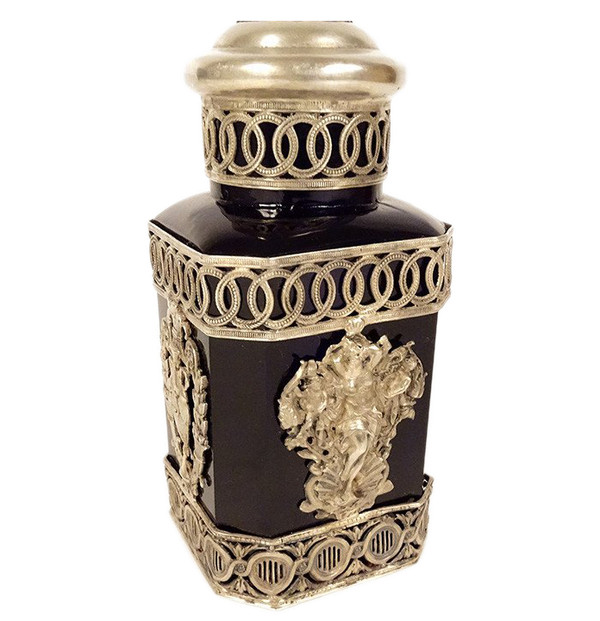 Flakon Silber Massiv Deutsch Hanau Venus Muschel Vase Schwäne Ende XIX.